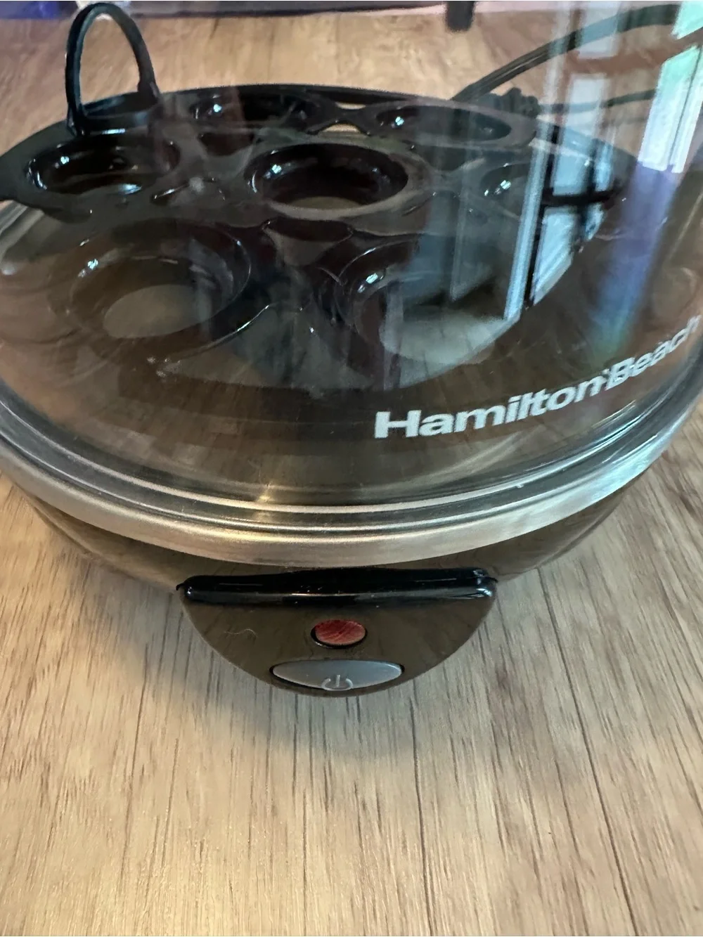 Hamilton Beach Black and Clear Electric Egg Cooker